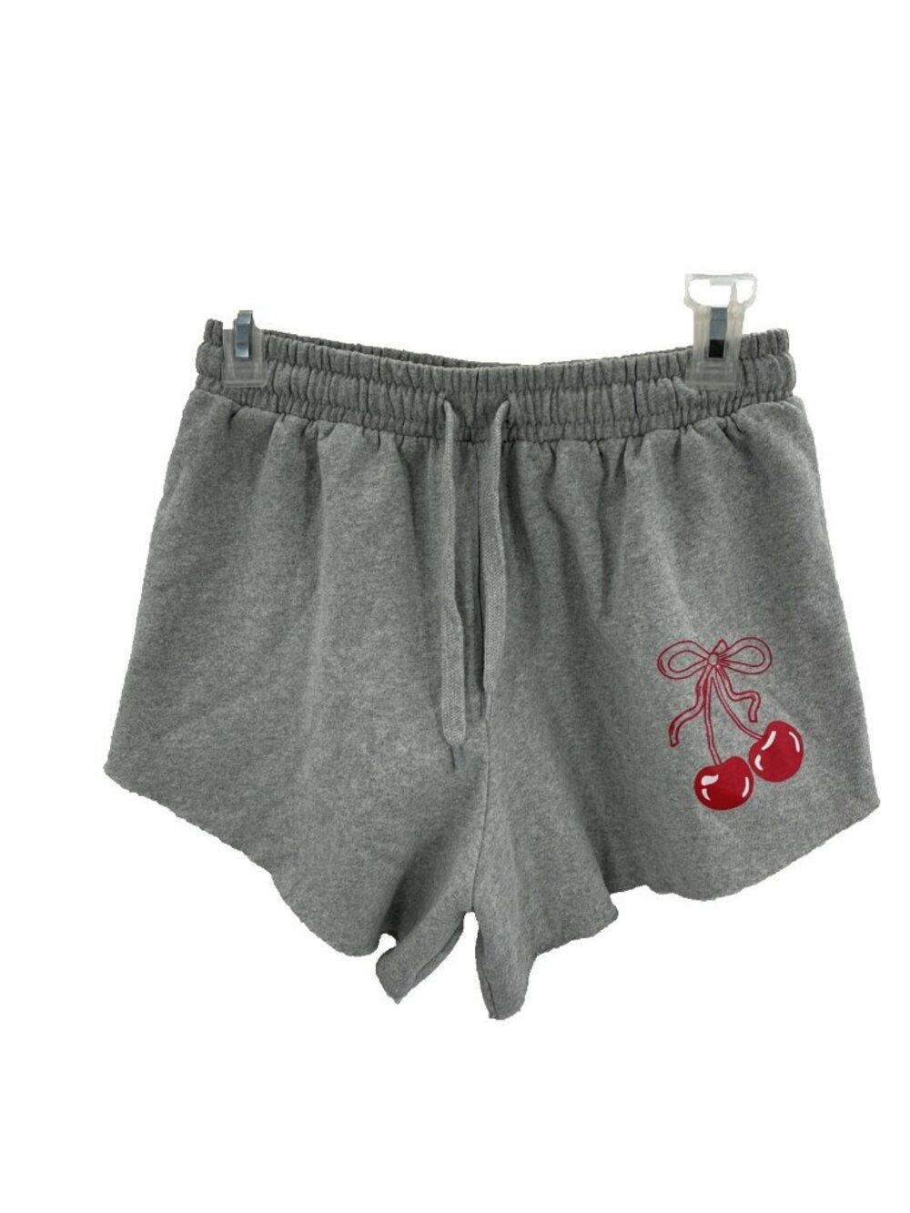 Chemistry Womens Lounge Shorts Gray Cherry Graphic Drawstring Size M